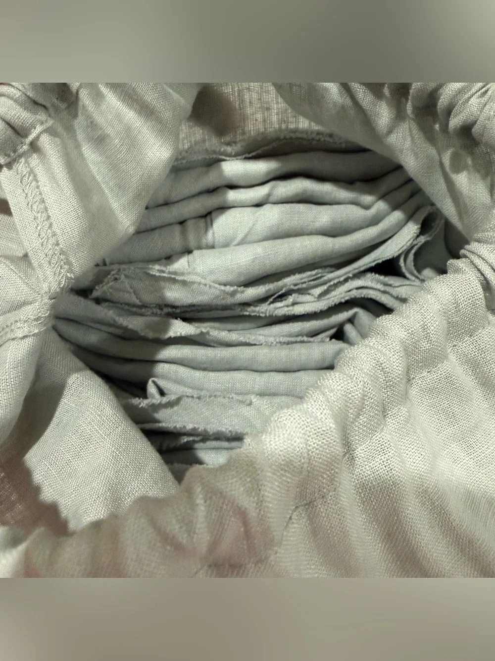 New Quince European Linen Double Flange Duvet Cover Set Full/Queen - Mist $194